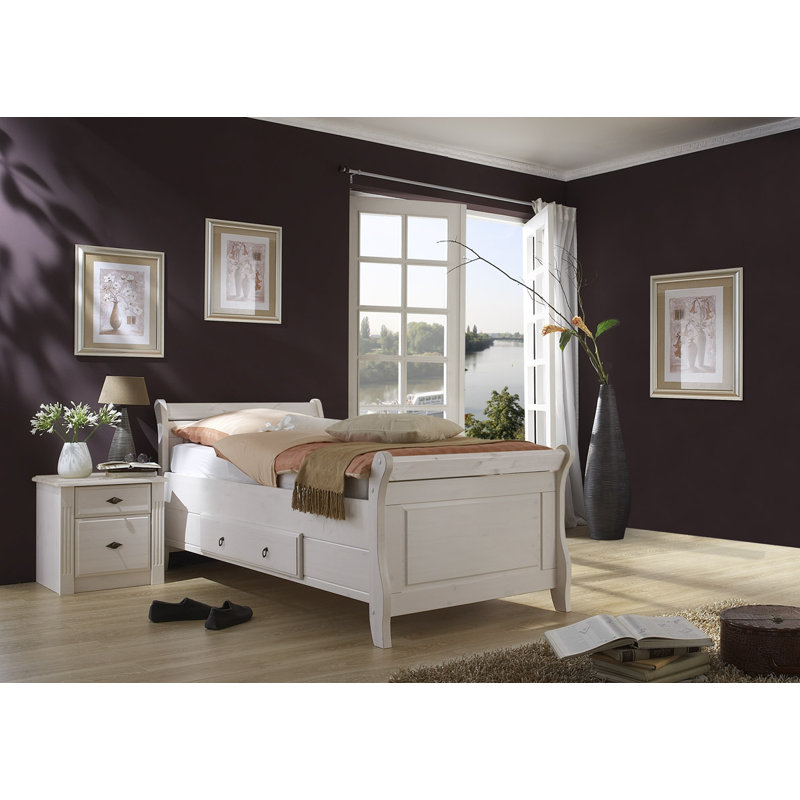 Eva 53 cm W Bedside Table, White