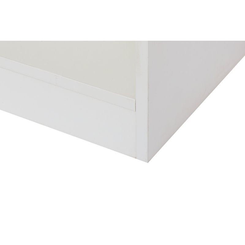 Bibliothèque à 5 niveaux avec rangement, Blanc