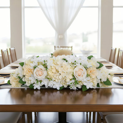 Wedding Arch Decorations, 19.7 Inch Artificial Flower Table Centerpieces Floral Arrangement For Wall Backdrop Party Bridal Shower Event Decor