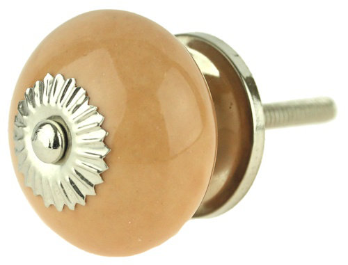 (5 Pack) 1-1/2 inch Knob, Tan/Green/Nickel Rosette