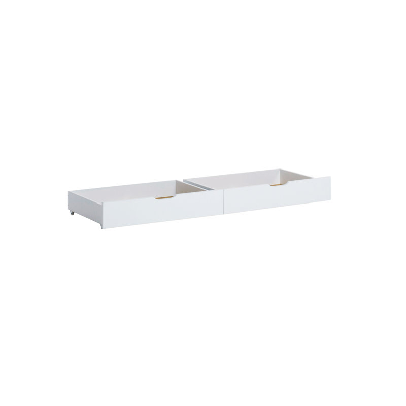 Underbed Storage Drawers, 19cm H x 60cm W x 182cm D, White