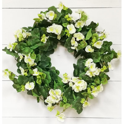Handcrafted Faux Geranium 24'' Wreath