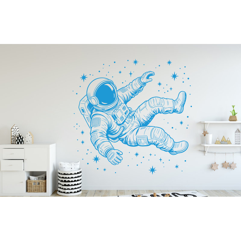 Adhésif décoratif astronaute fusée en vinyle - décor de chambre d'enfant
 333DRE, 22 po x 22 po, Orange