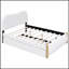 Lit plateforme tapissier avec pieds de soutien en bois et lit gigogne, durable et peu encombrant pour les chambres à coucher modernes.-664266724