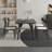 Black Rectangular Sintered Stone + Solid Wood Dining Table-125216991-125216995