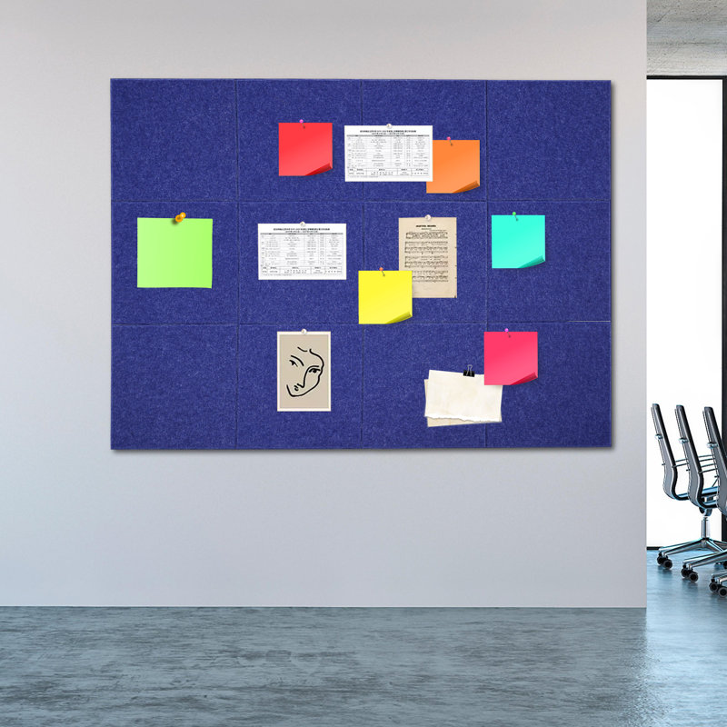 Tableaux d'affichage mural en liège de bureau avec liège 12 pièces, Bleu