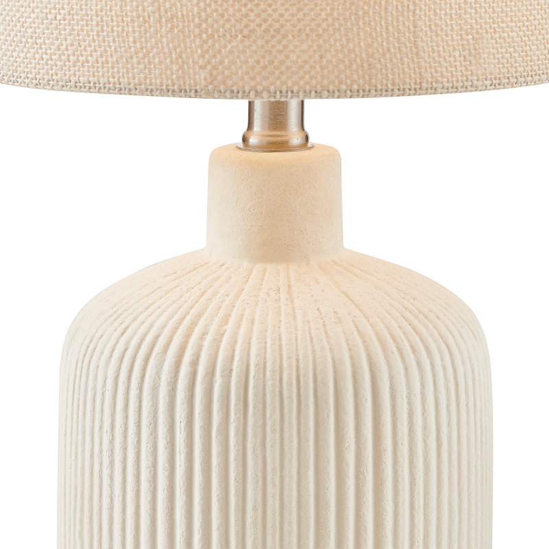 Mathel Cream Ceramic Table Lamp, 17.75" H x 10" W x 10" D