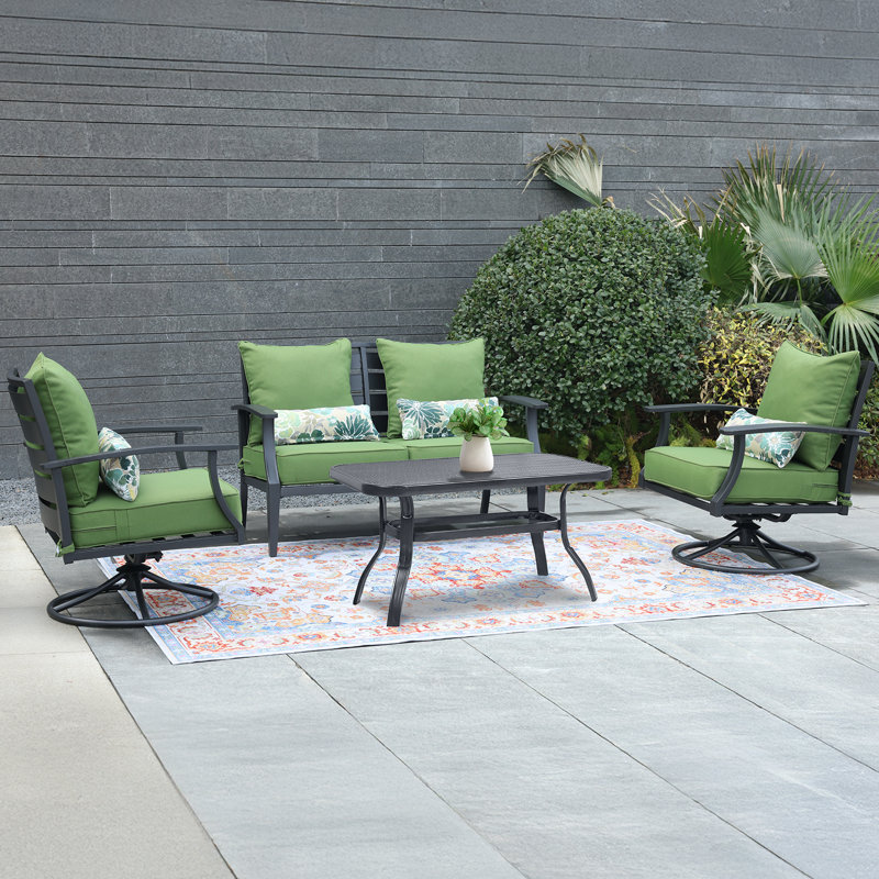 Aoodor Outdoor Seat/Back Cushion, Green, 23" W x 25.6" D