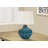 Table Lamp, 24 Inch Blue Ceramic Silhouette Body, Ivory Drum Shade