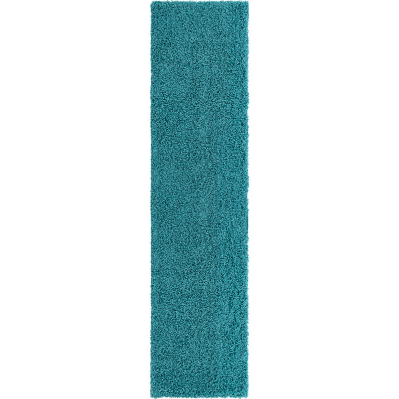 Tapis bleu Renesha, Tapis de couloir 2 pi 6 po x 10 pi