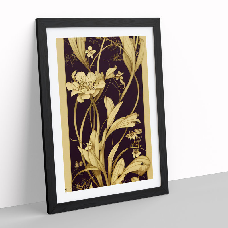 Flowers No.2 - Single Picture Frame Print, 64cm H x 46cm W x 2cm D, Black Framed