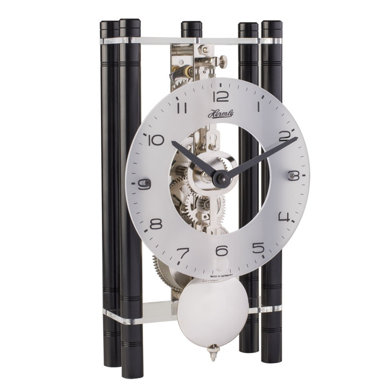 Analog Metal Mechanical Tabletop Clock, Black