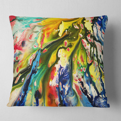 Mélange de couleurs à l'huile - oreiller imprimé abstrait