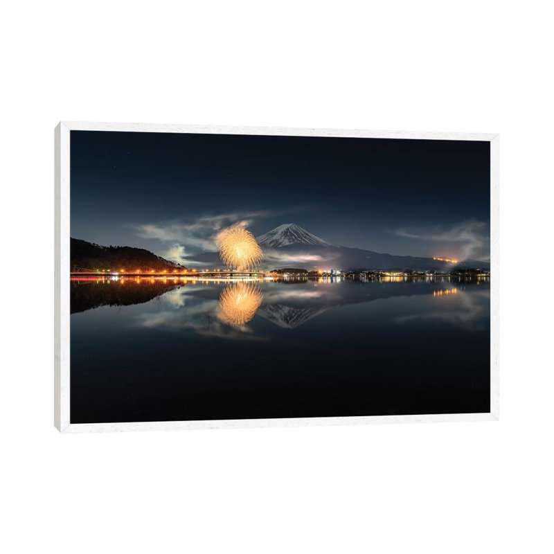 Mount Fuji XVIII by Daisuke Uematsu - Print on Canvas, 45.72cm H x 66.04cm W x 3.81cm D, White Framed