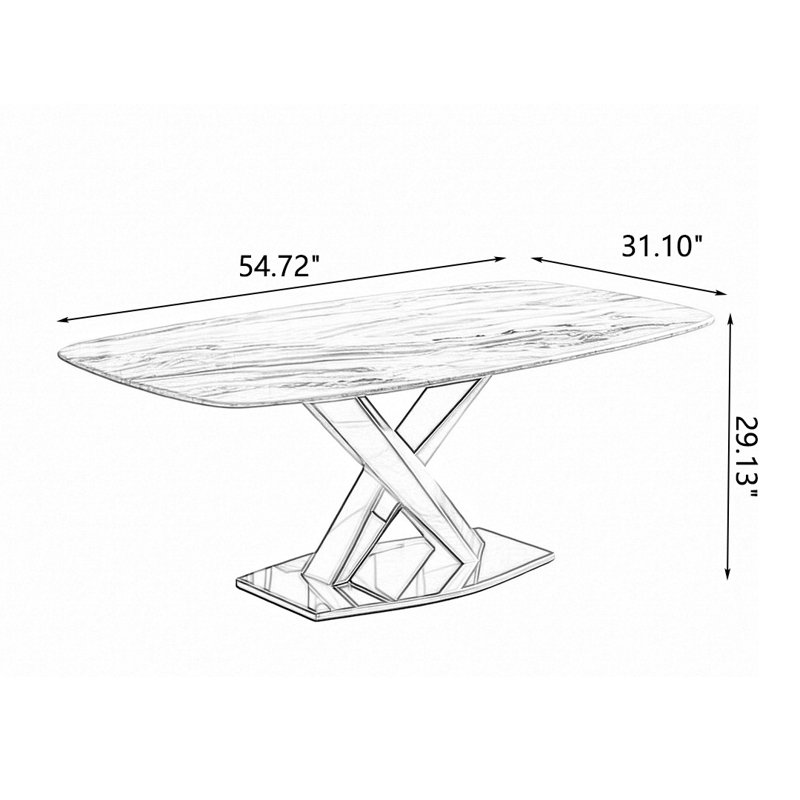 Rectangular Superstone Stainless steel Dining Table