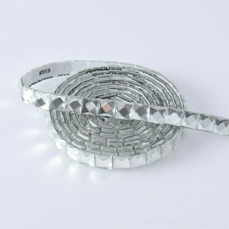 2Meter Mirror Mosaic Strip Self-Adhesive Crystal Diamond Glass Wall Sticker