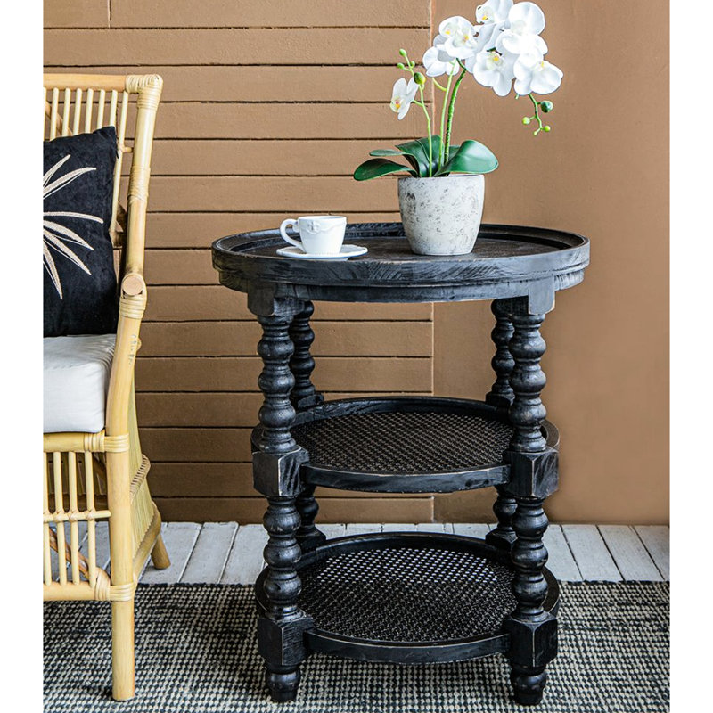 Tablette à tablette - Bois noir pour un look rustique et moderne