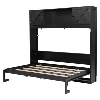 Full Size Murphy Bed With Storage Cabinets