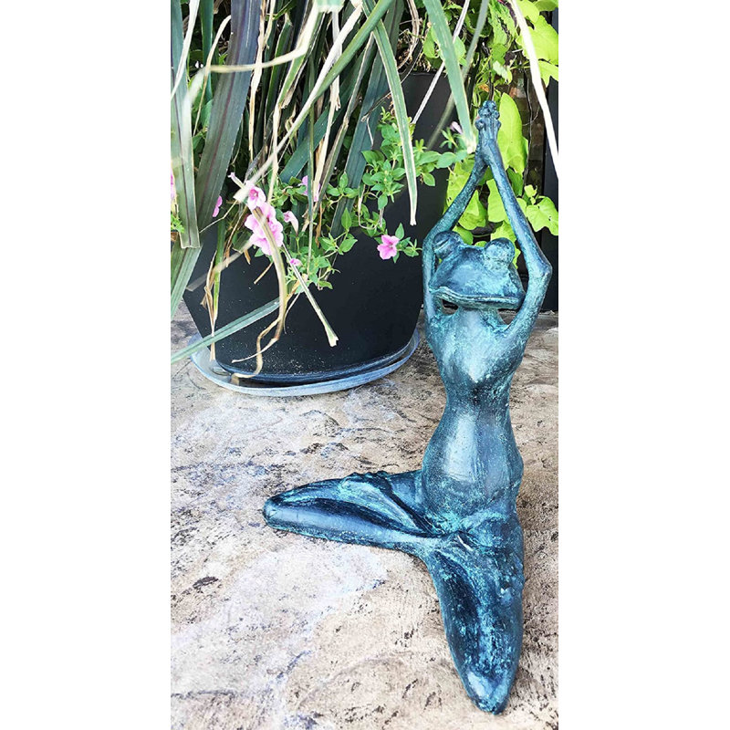 Statue de crapaud en méditation en aluminium Westerville