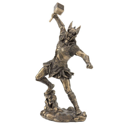 12.4 In H Thor Norse God Of Thunder Figurine  Poly Resin
