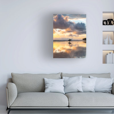 Wrapped Canvas Wall Art - Jared Kreiss 'Surfer in Costa Rica' Wall Art for Living Room, Bedroom, or Office Décor  - 35x47