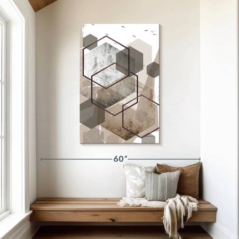 Avery Hexagons beige I, H 45 po x l 30 po