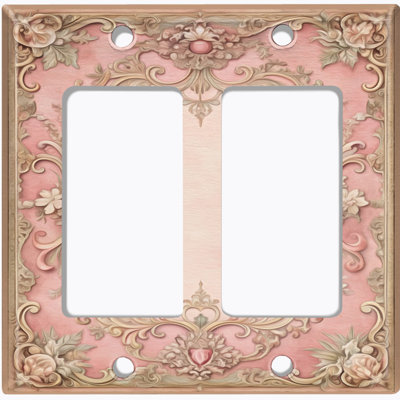 Couvercle de plaque d'interrupteur en métal; Fauteuil à bascule GFI de taille standard américaine - image imprimée d'un cadre floral français