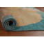 Tapis orange en laine noué à la main de conception unique 2 pi 10 po x 3 pi 11 po New Age