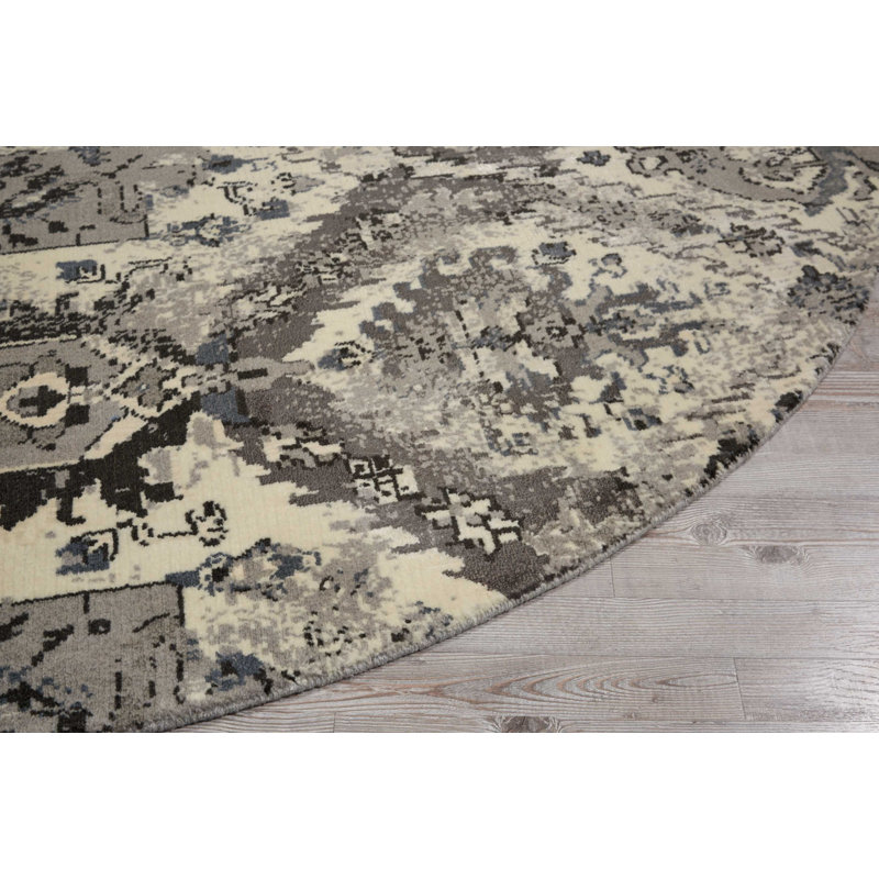 Idaville Abstract Indoor Rug, Round 8'
