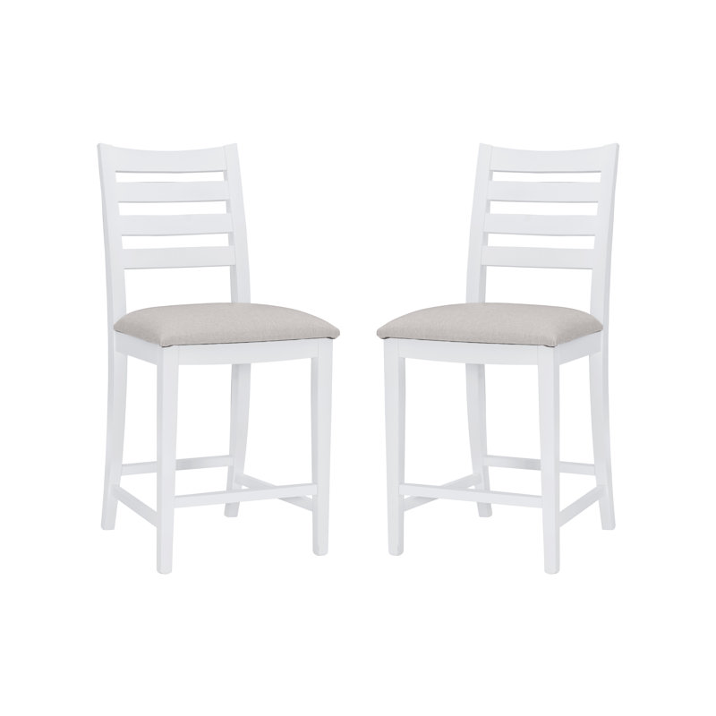 Tabouret Sandra, Blanc / Beige