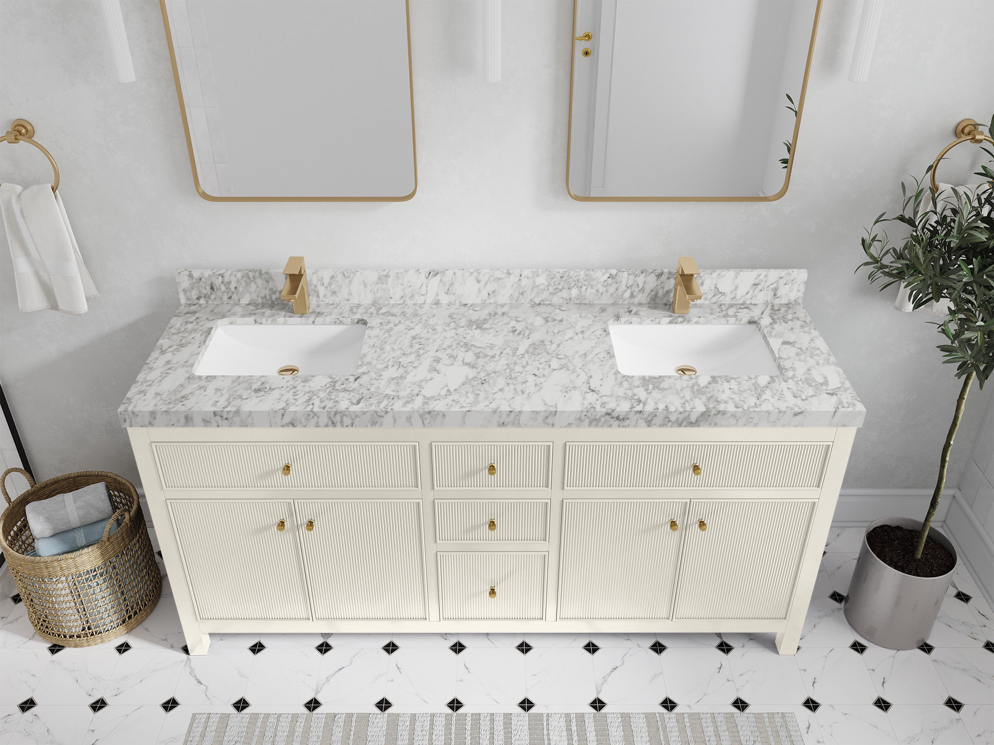 Willow Collections Sonoma 72 W X 22 D Double Sink Bathroom
