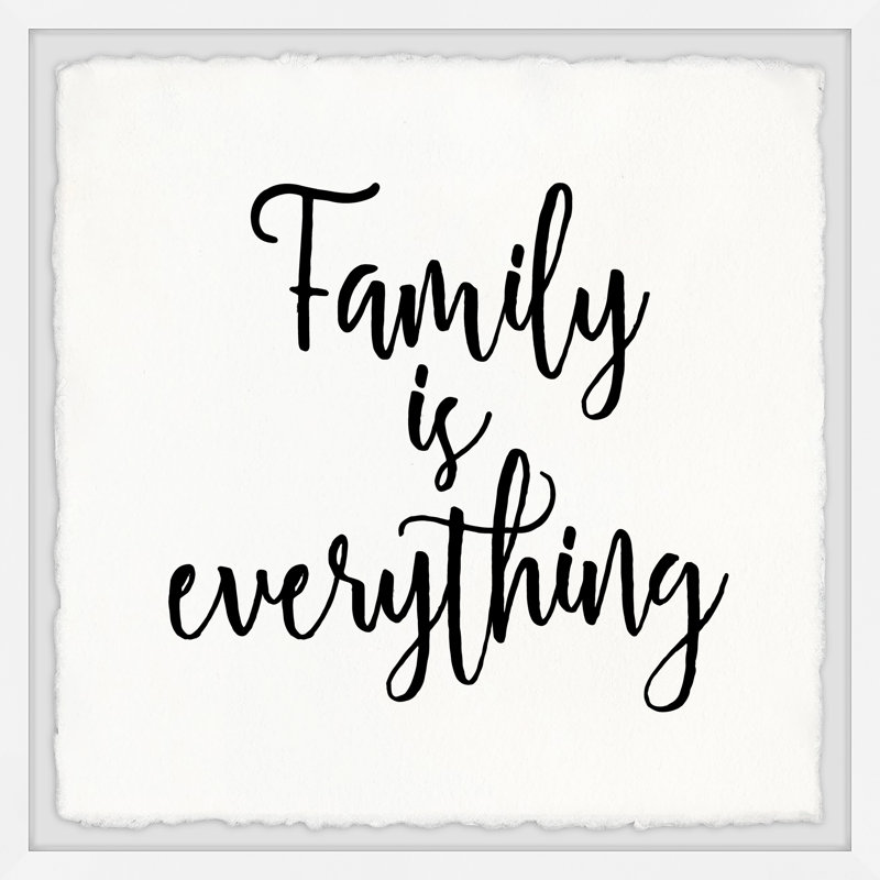 Reproduction d’art textuel sur papier encadrée Family is all, H 12 po x l 12 po x P 1,5 po