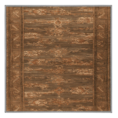 Machine Washable Art Deco Brown Area Rug