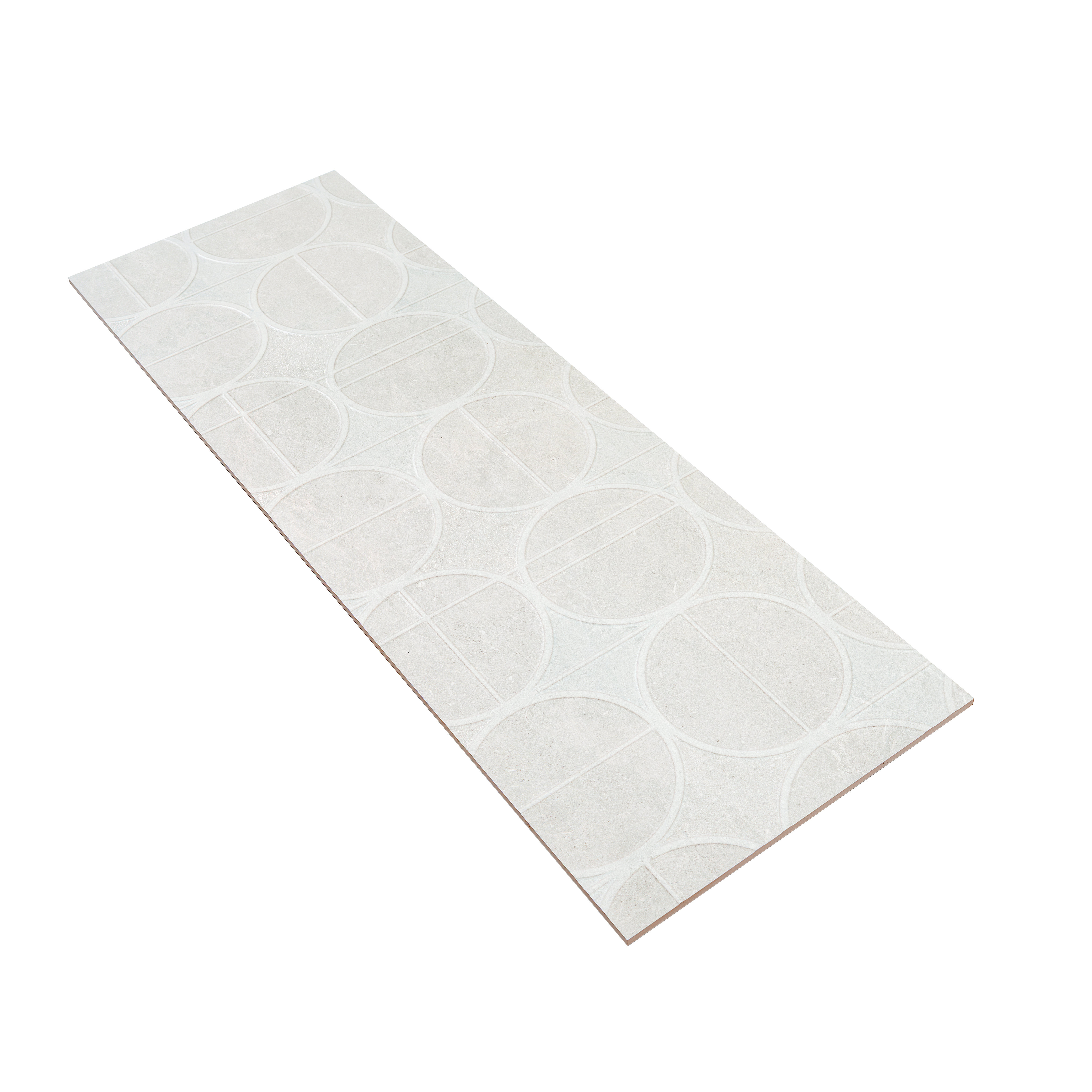 Apollo Tile Imprint 16x48 in. Soft Cloud White Matte Ceramic Concentric ...