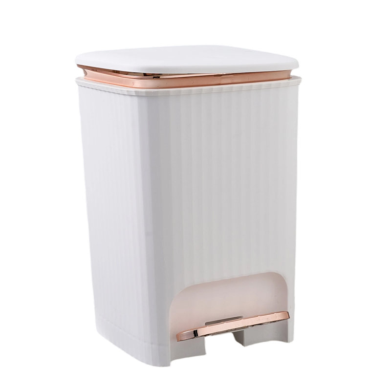 Plastic Step On Waste Bin, 28.8cm H x 23cm W x 22cm D