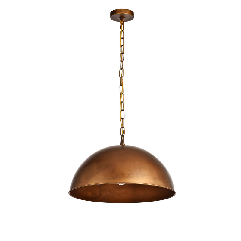 Luminaire suspendu en forme de dôme à 1 lumière Najuma, H 12,75 po x l 20 po x P 20 po, Laiton
