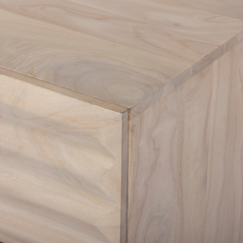 Tussac Nightstand-Matte Brown Neem, Natural White Neem