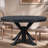 Retro Extendable Dining Table With Butterfly Leaf - Solid Wood Base, Oval/Round Convertible For 6 People-793698450-793698454