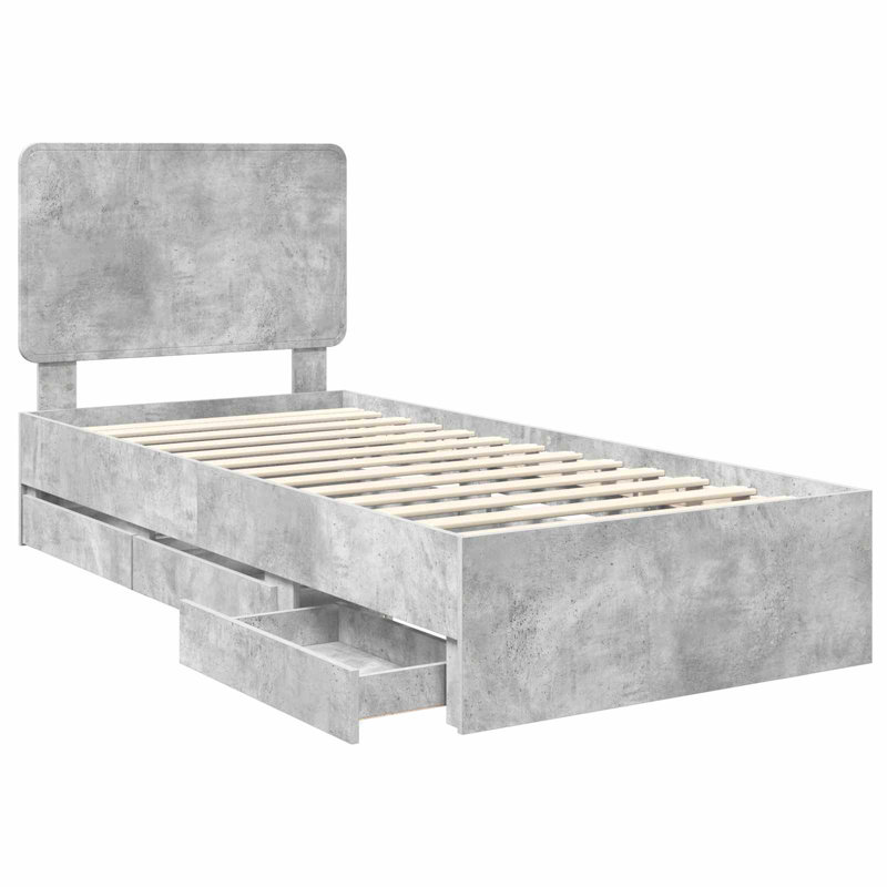 Bed, Small Single (2'6), Concrete Grey