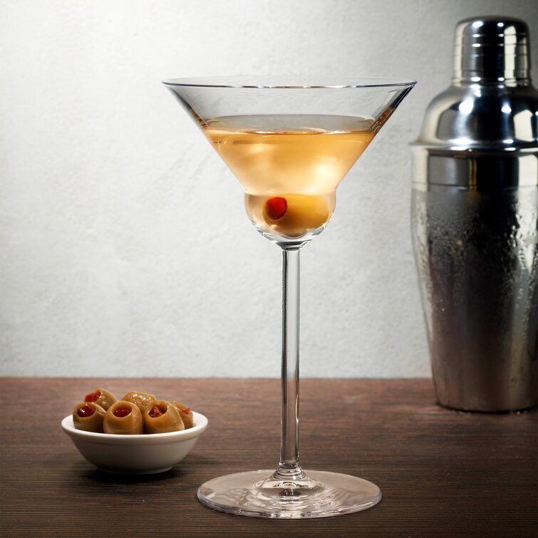 Unique Martini Glasses, Set of 4, 8 Oz Crystal round Martini Coupe Glass, Art