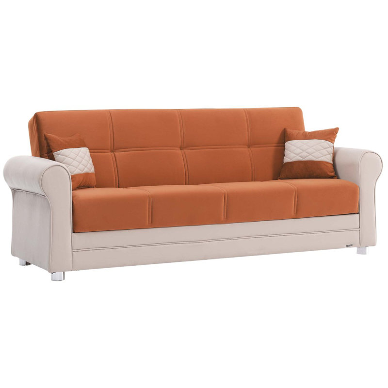 Canapé-lit rembourré avec rangement Primenest Ithara Collection, orange