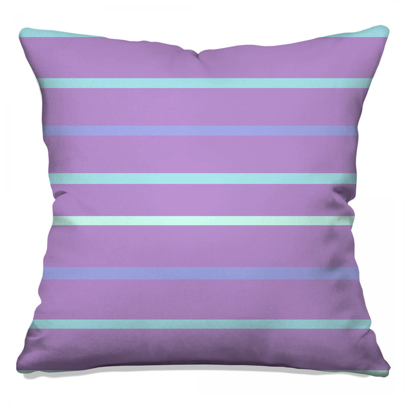 Coussins décoratifs à rayures mauves et bleues, 20 x 20 pouces