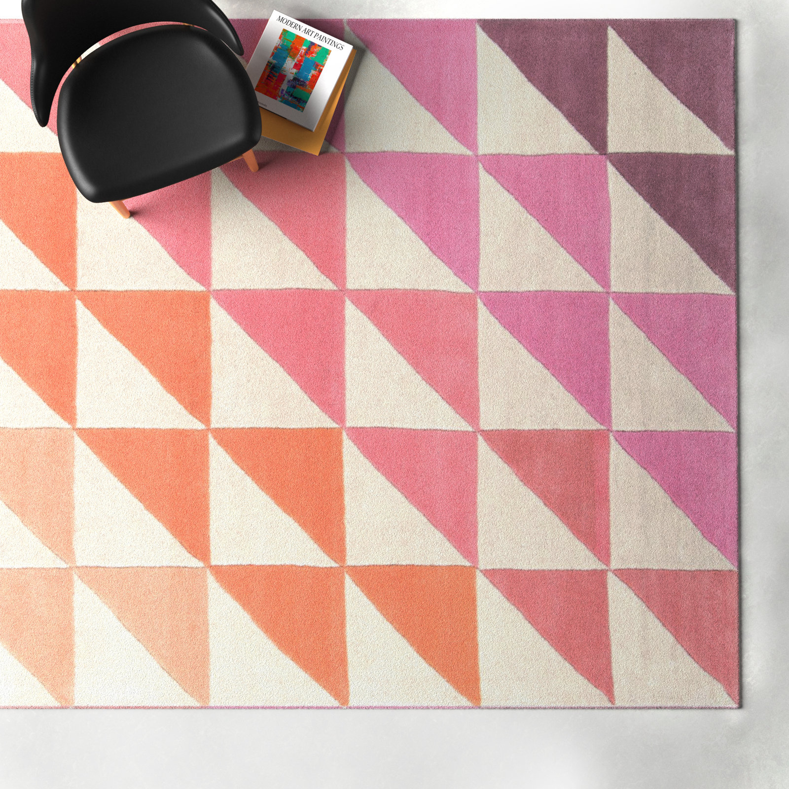 Glory Hand Tufted Wool Ivory/Pink/Orange Rug, Rectangle 8' x 10'
