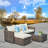 Southerland 3-Piece All-Weather PE Wicker Sectional Sofa Set Modular Outdoor Patio Furniture Seating Group with Cushions & Glass Table-1243617165