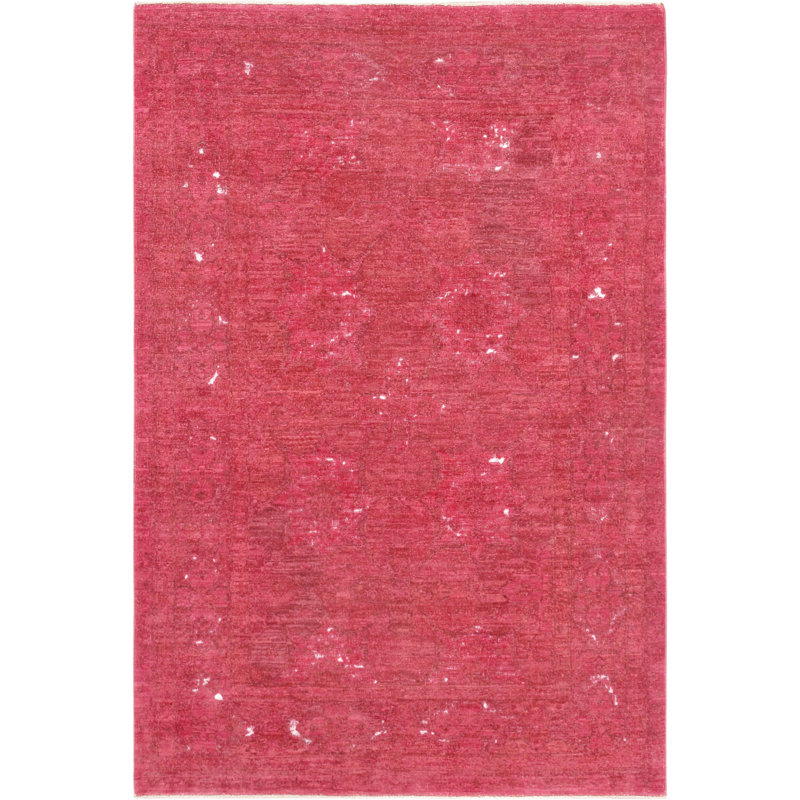 Lahore One-of-a-Kind 4' X 6' 2010s Wool Area Rug in Magenta