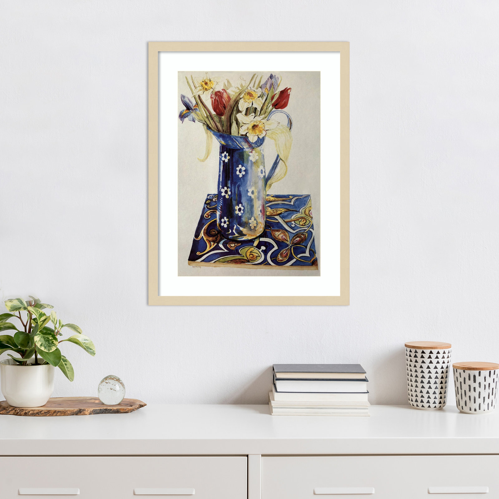 Tulips Print by Joan Thewsey, Brown, 25" H x 19" W