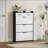 Shoe Cabinets, Black with 3 Flip Doors &amp; 2 Drawers, Large Storage | Minimalist | MDF/Particle Board-1057207876