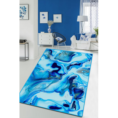 High-Quality Area Rug, 3.3 x 5.2 ft, 100% Polyester, 0.2 in Pile Height | Antibacterial, Non-Slip Felt Dot Underside | Machine Washable at 86°F, Easy Care | Perfect for Living Room, Bedroom, and Hallways