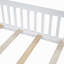 Lit plateforme en bois pleine grandeur avec garde-corps, blanc-123969536