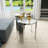 White Glass Nesting End Tables With Mirrored Silver Metal Legs Set Of 2